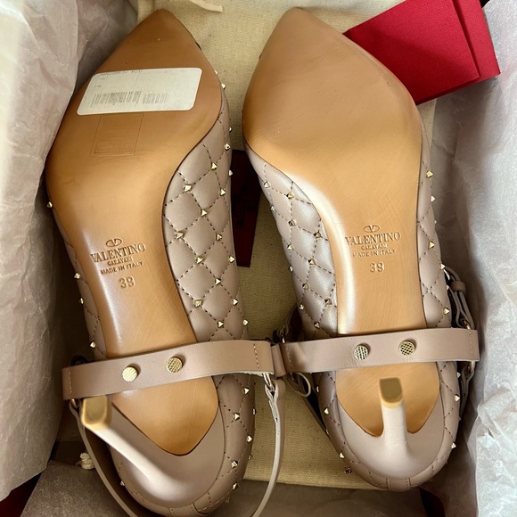 Valentino Quilted Rockstud Spike Mary Jane Heels 39 - Picture 8 of 8
